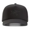 Uttak 🌟 Herre ArcTeryx Bird Trucker Curved (Black) ⌛ -Tilbehør Salgsbutikk ArcTeryx Bird Trucker Curved Black